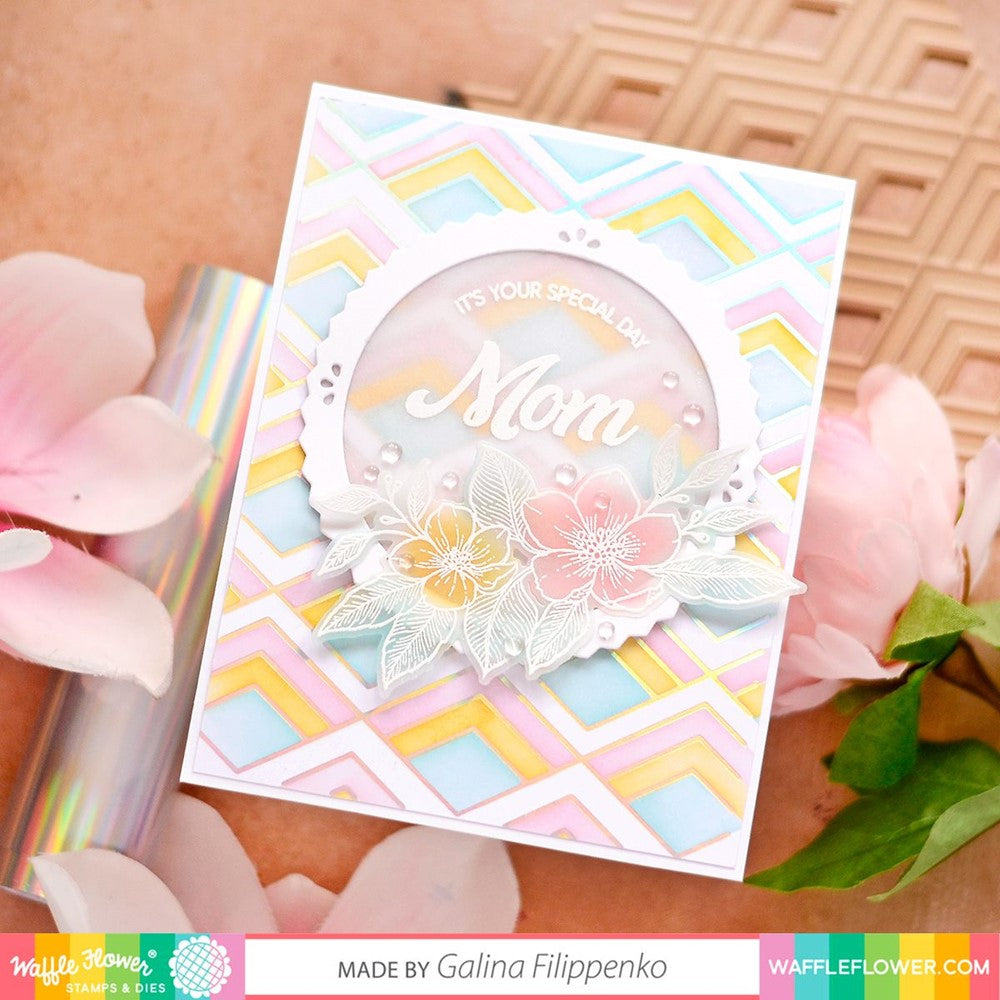 Waffle Flower For The Ladies Sentiments Clear Stamps 421331 mom
