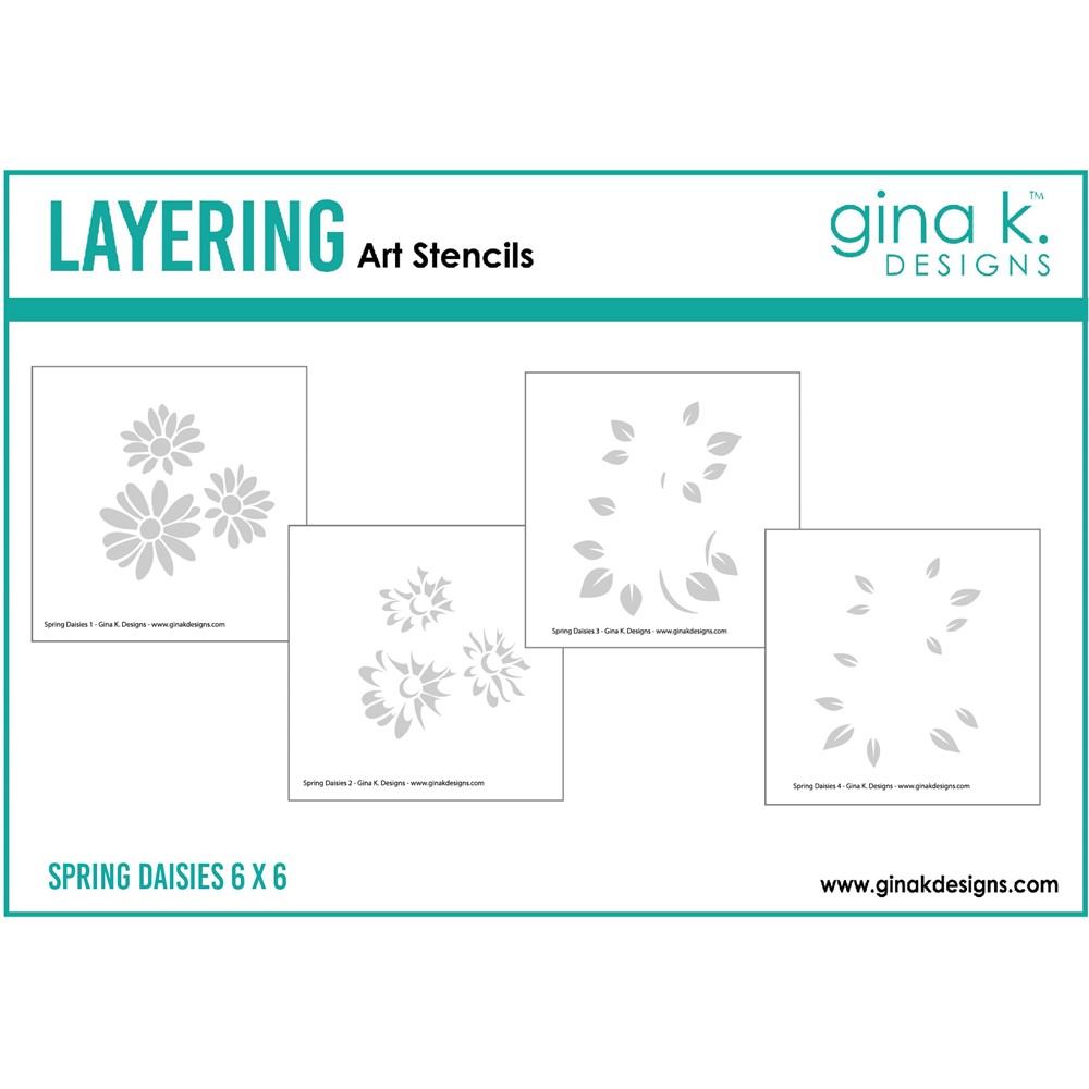 Gina K Designs Spring Daisies Layering Stencils gkdst47