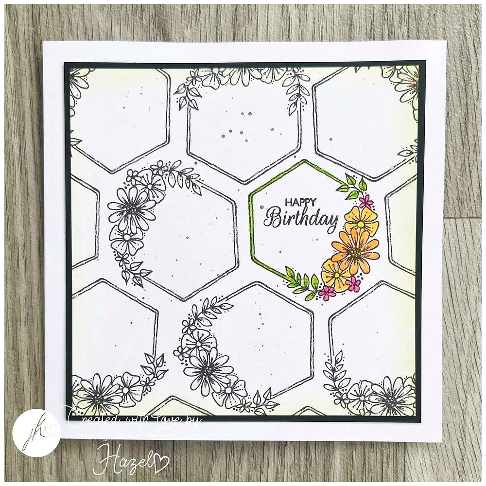 Julie Hickey Designs Special Day Florals Clear Stamps JH1069 hexagons