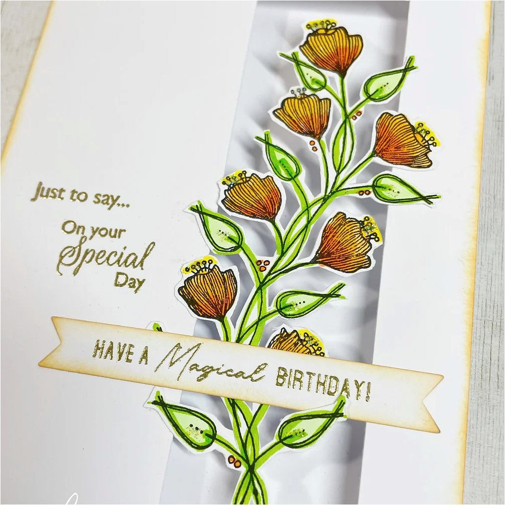 Julie Hickey Designs Elegant Florals Clear Stamps JH1071 gold