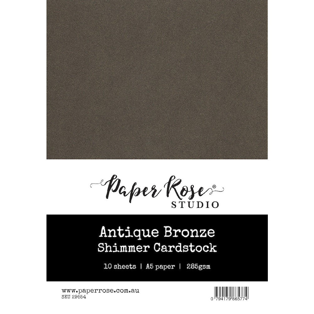 Paper Rose Antique Bronze Shimmer A5 Cardstock 29554
