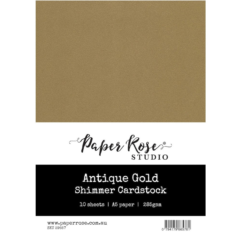 Paper Rose Antique Gold Shimmer A5 Cardstock 29557