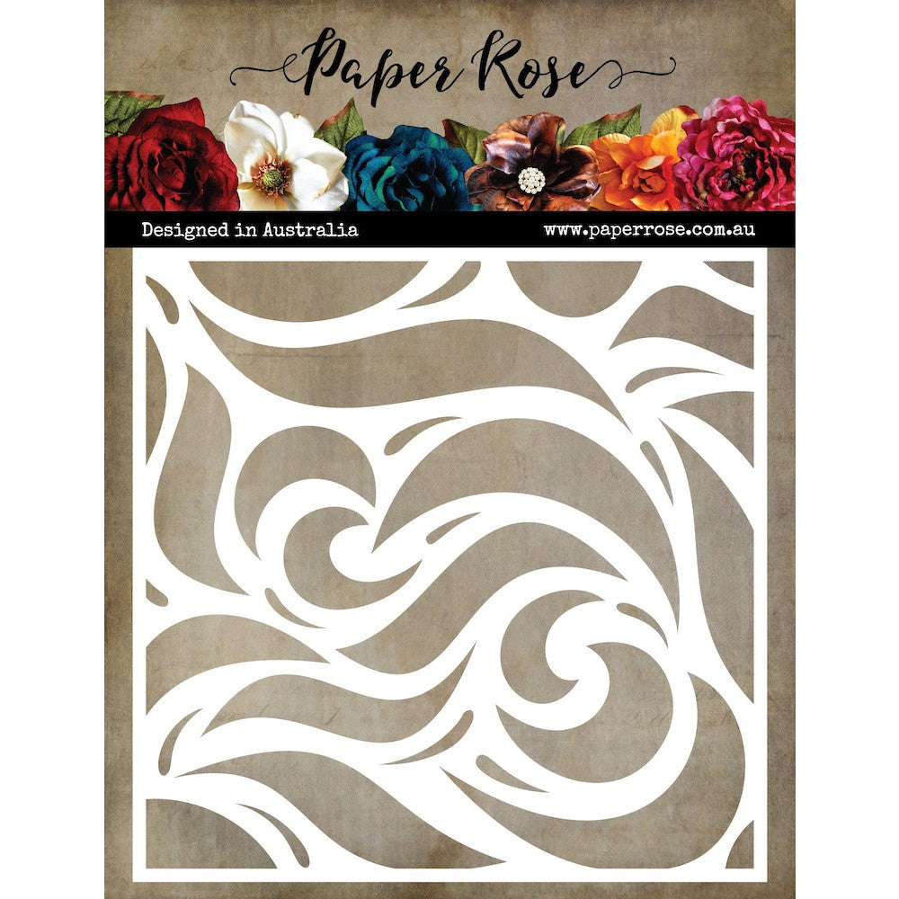 Paper Rose Big Swirls 6x6 Stencil 28795