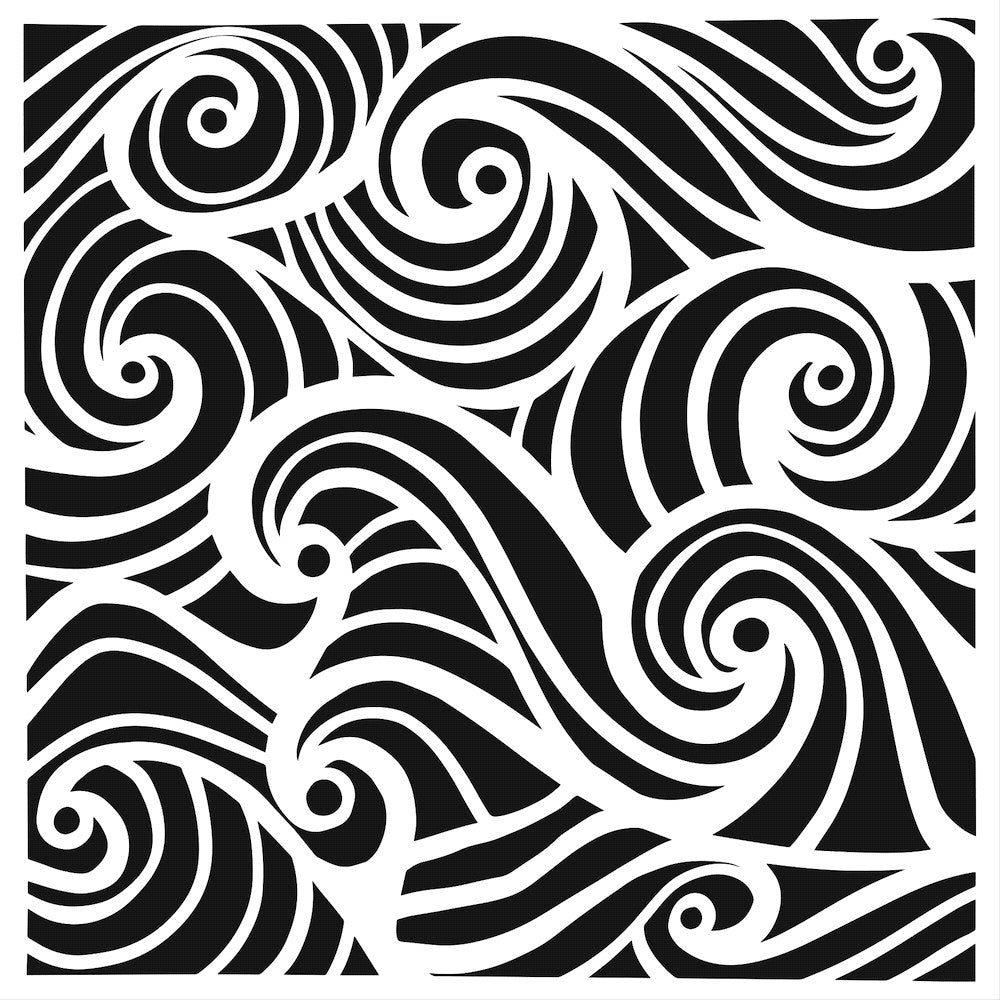 The Crafter's Workshop Swirling Waves 6x6 Stencil tcw1064s