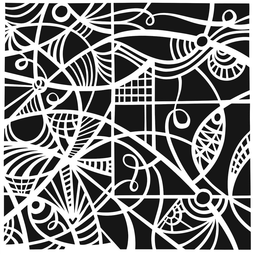The Crafter's Workshop Patterned Glass 6x6 Stencil tcw1071s