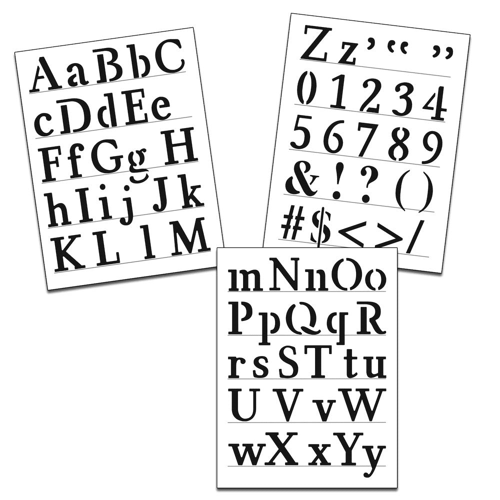 Crafter's Workshop Stencil 8.5X11 3/Pkg-Traditional Alphabet
