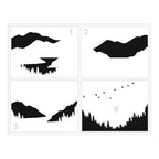 The Crafter's Workshop A2 Layered Mountain Scene Stencil tcw6026