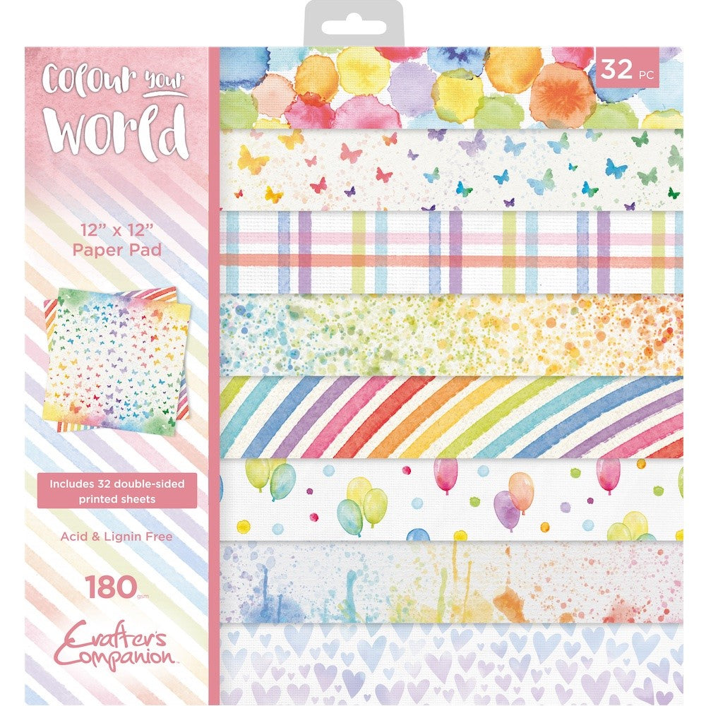 Crafter's Companion Colour Your World 12 x 12 Paper Pad cyw-pad12