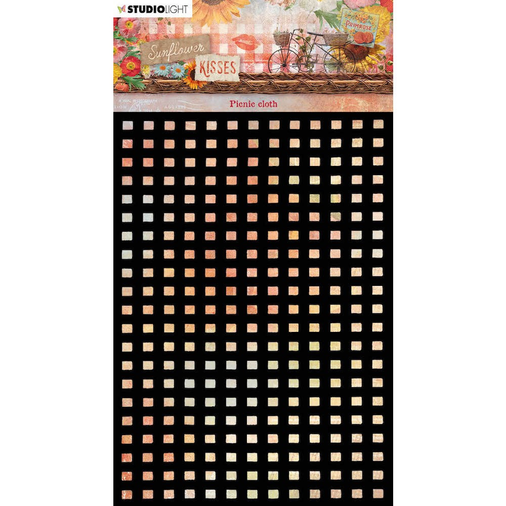 Studio Light Picnic Cloth Stencil Sunflower Kisses Collection slskmask200