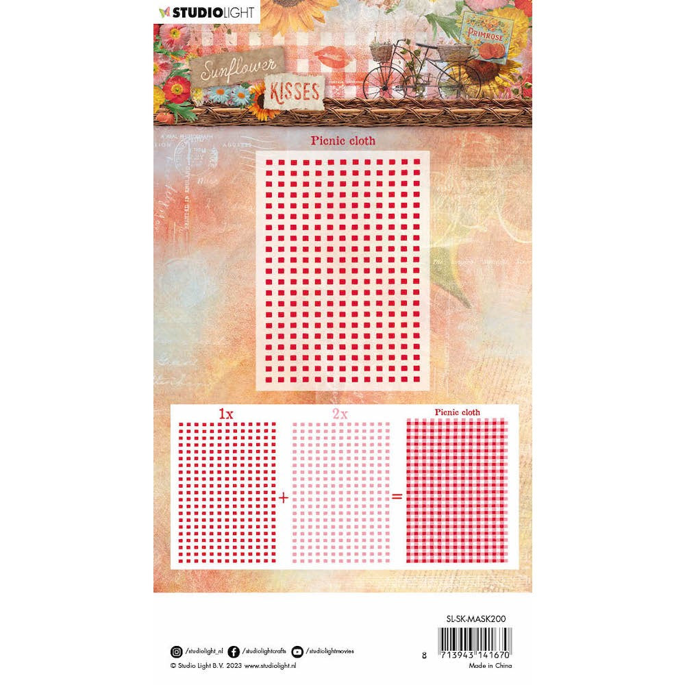 Studio Light Picnic Cloth Stencil Sunflower Kisses Collection slskmask200 method