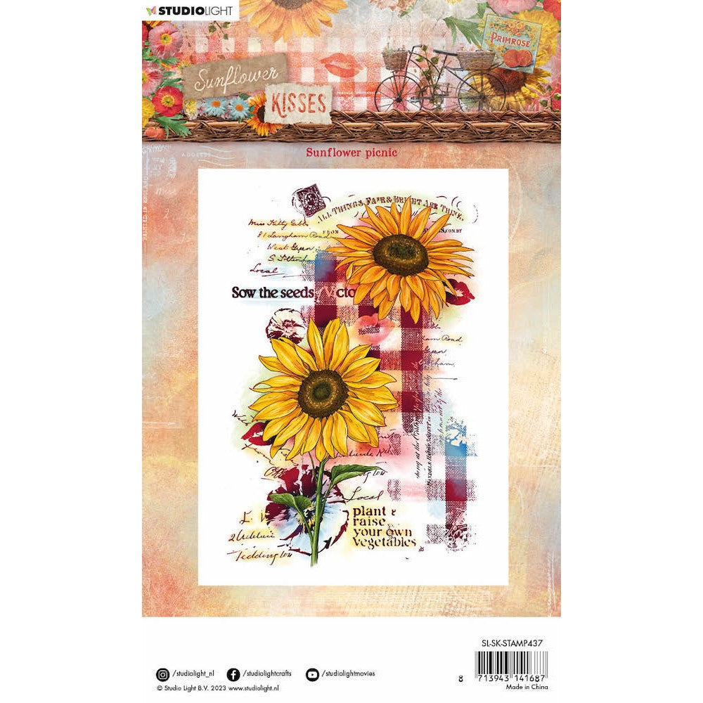 Studio Light Sunflower Picnic Clear Stamp Sunflower Kisses Collection slskstamp437 blooms detail