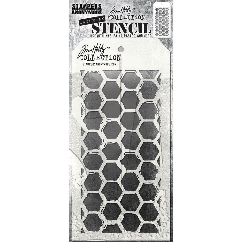Tim Holtz Layering Stencil Brush Hex THS166