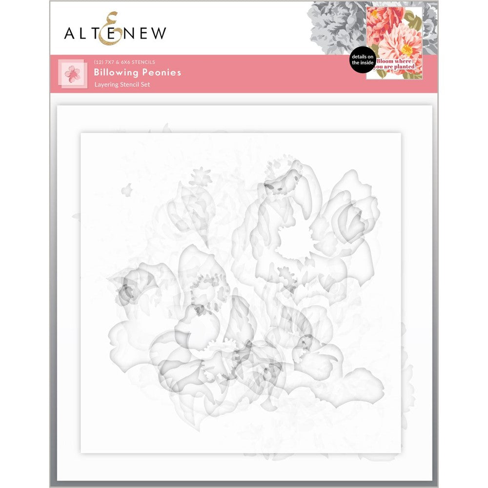 Altenew Billowing Peonies Layering Stencils alt7741st