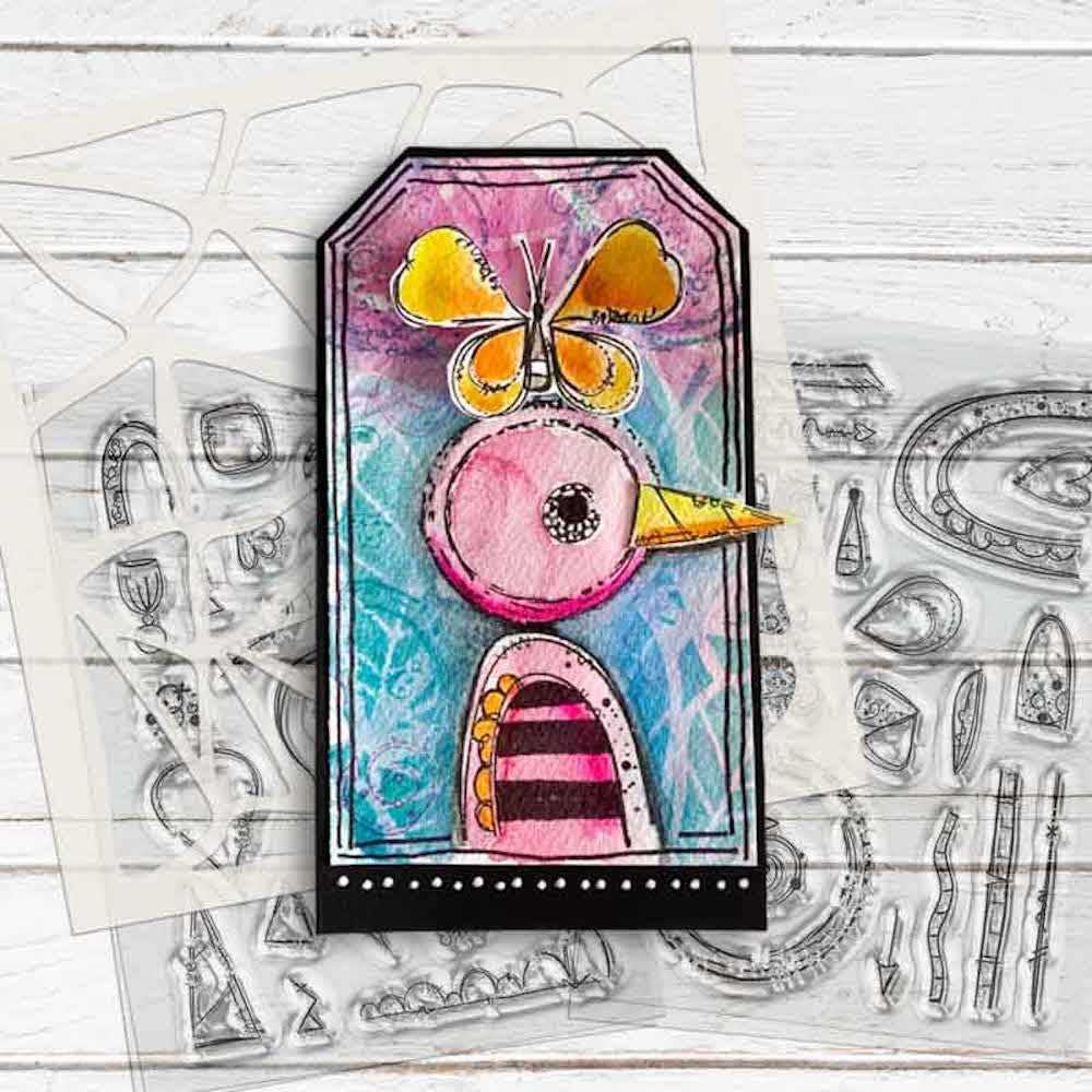 Polkadoodles Flowers and Things Stamp Soup Clear Stamps pd8742 bird