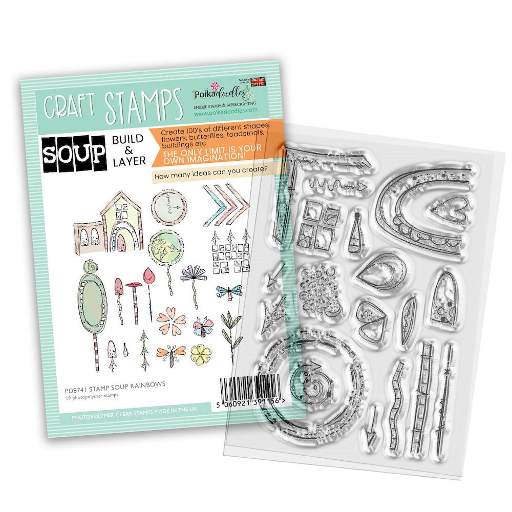 Polkadoodles Rainbows Stamp Soup Clear Stamps pd8741