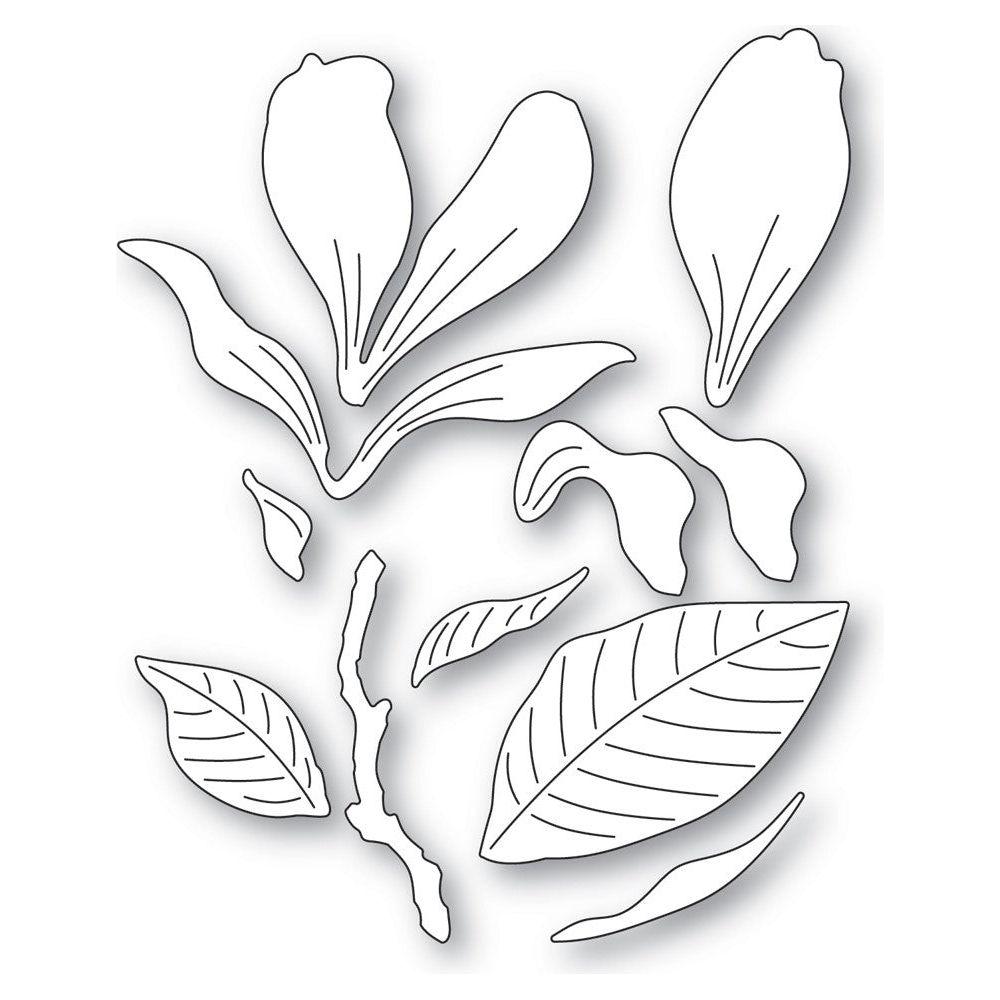 Memory Box Magnolia Blooming Bud Dies 94716 die pieces