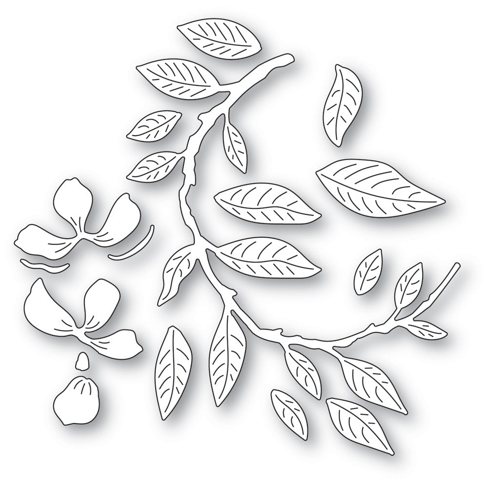 Memory Box Curved Magnolia Branch Dies 94719 die pieces