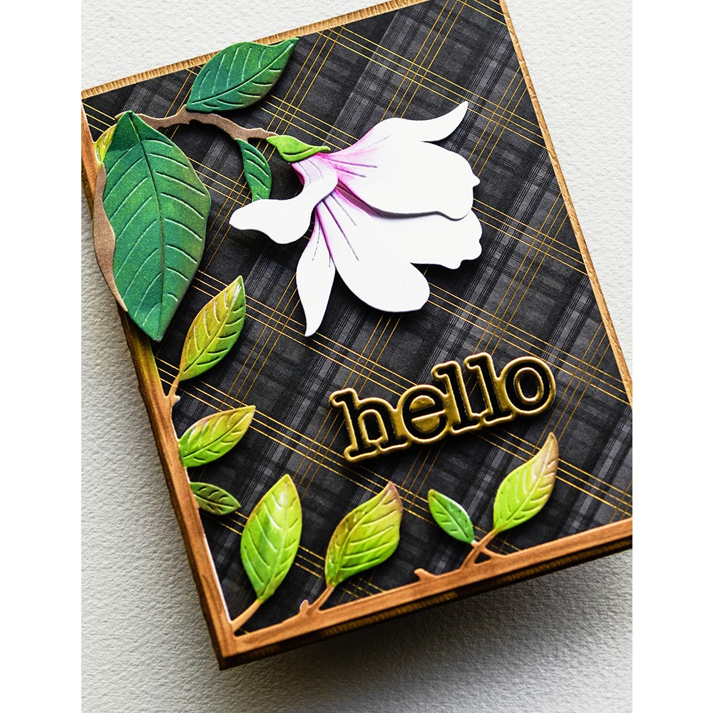 Memory Box Vibrant Leaf Corner Dies 94722 hello