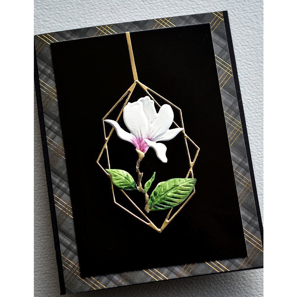 Memory Box Marvelous Magnolia 3D Embossing Folder and Cutting Dies ef1035 metallic