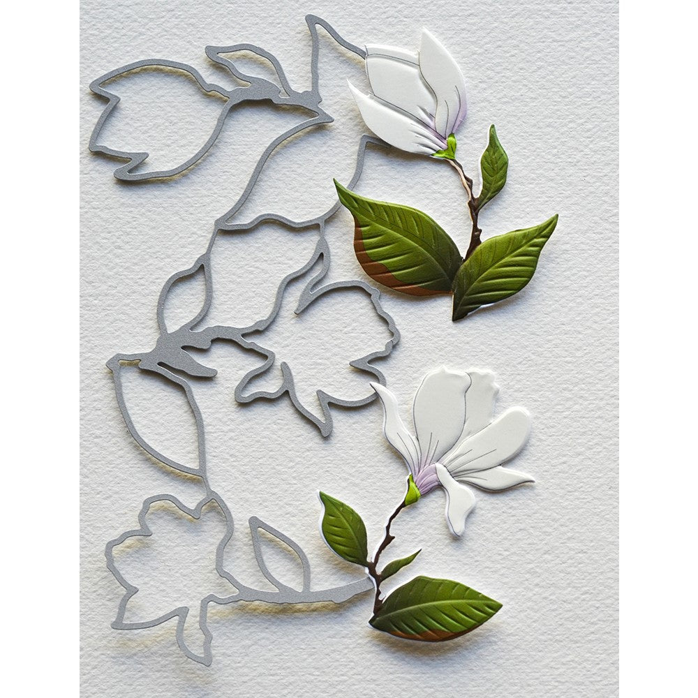 Memory Box Marvelous Magnolia 3D Embossing Folder and Cutting Dies ef1035 dies