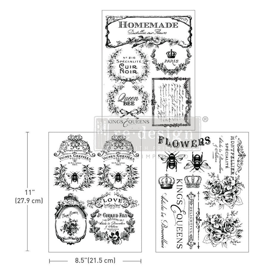 Vintage Labels I, Middy Transfers, Redesign with Prima