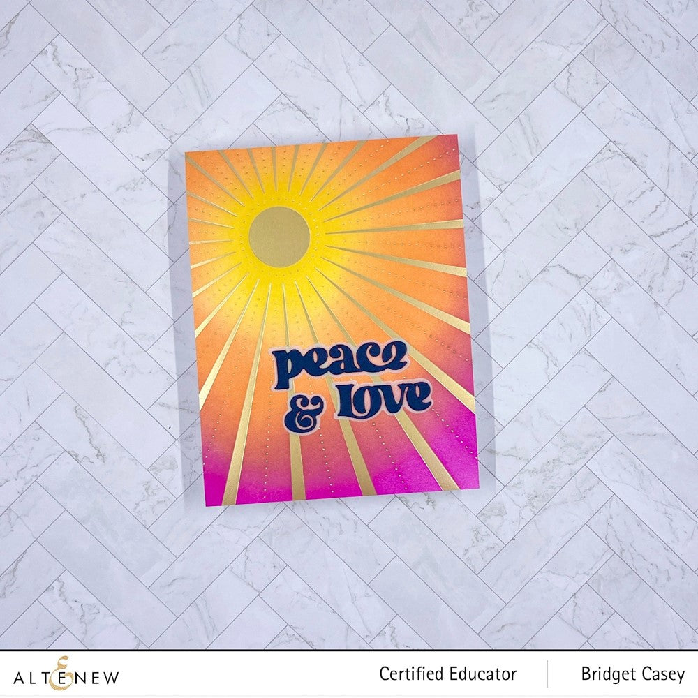 Altenew Here Comes The Sun Hot Foil Plate alt7717 peace and love