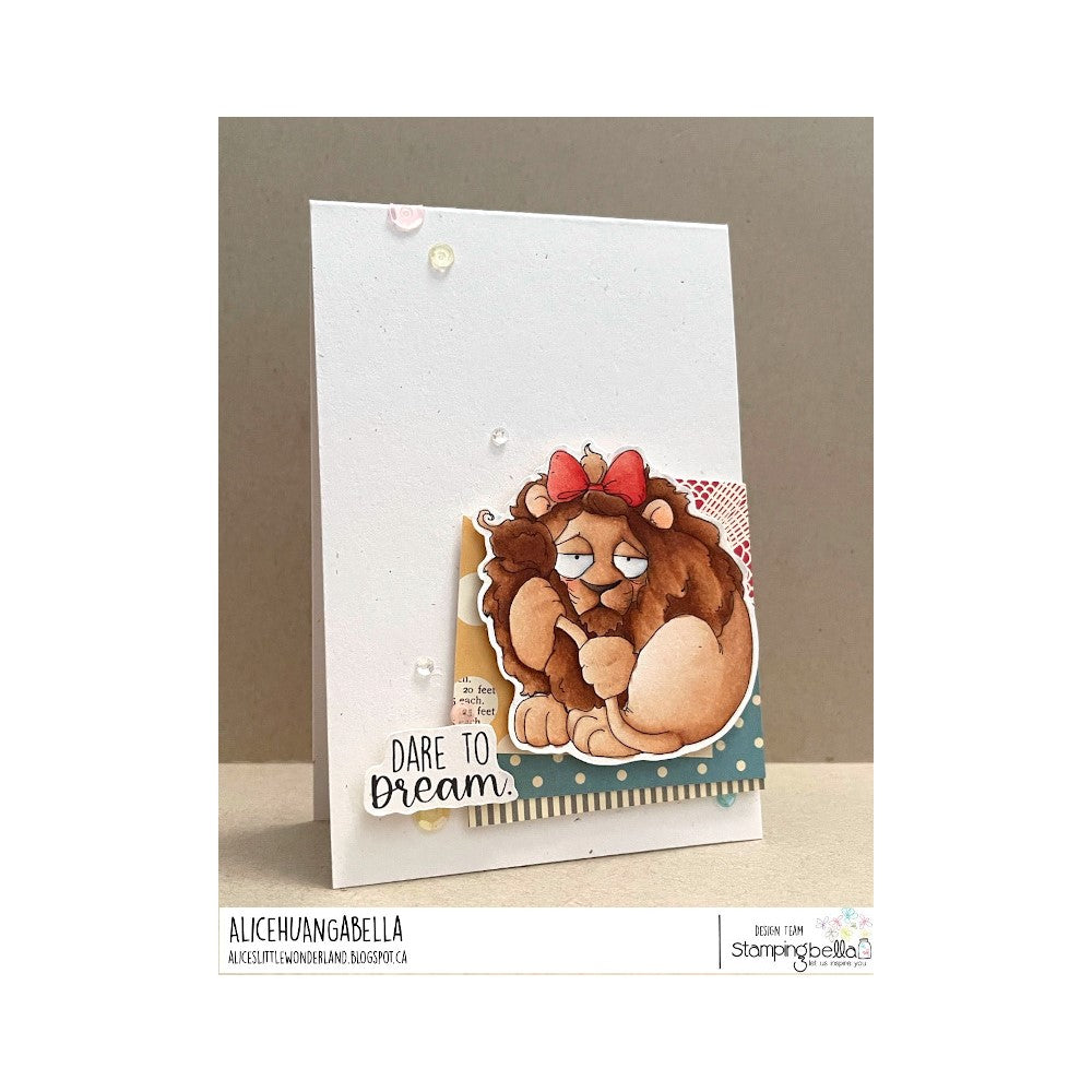 Stamping Bella Oddball Oz Cowardly Lion Cling Stamp eb1226 dare to dream
