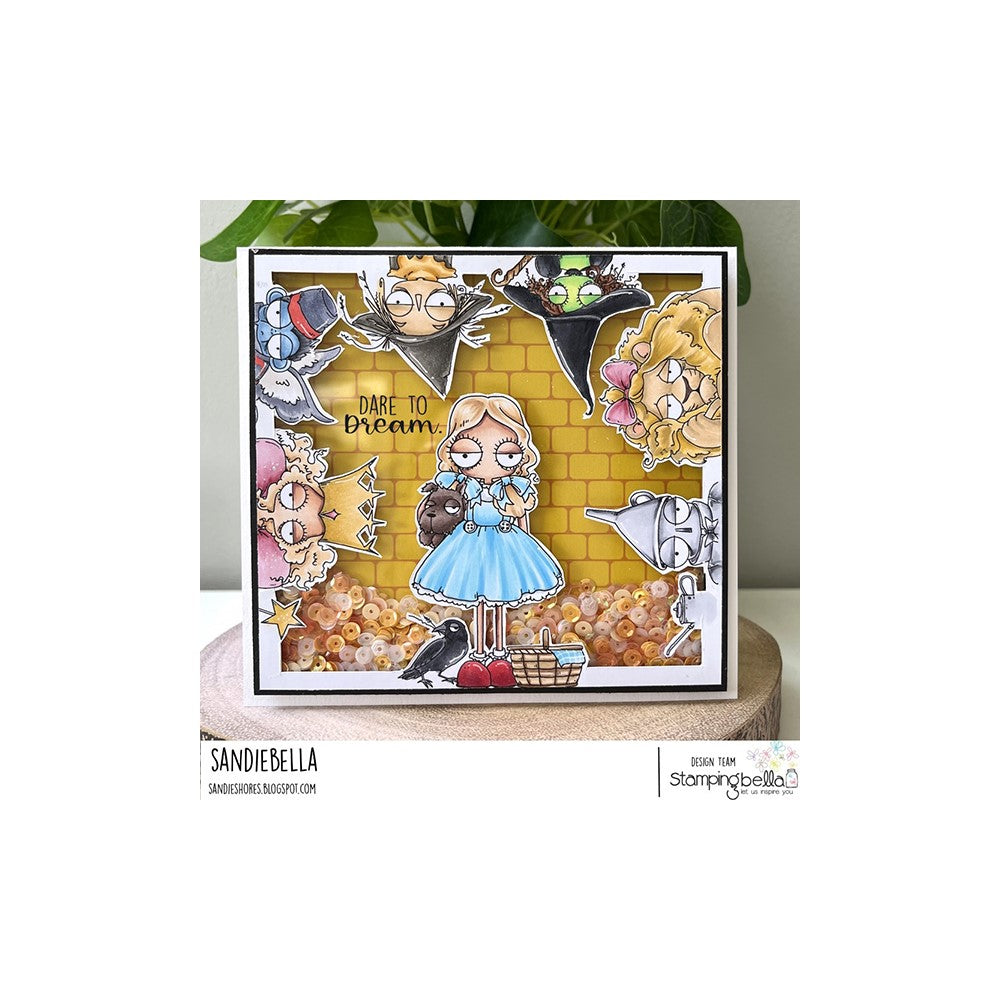 Stamping Bella Oddball Oz Cowardly Lion Cling Stamp eb1226 bricks
