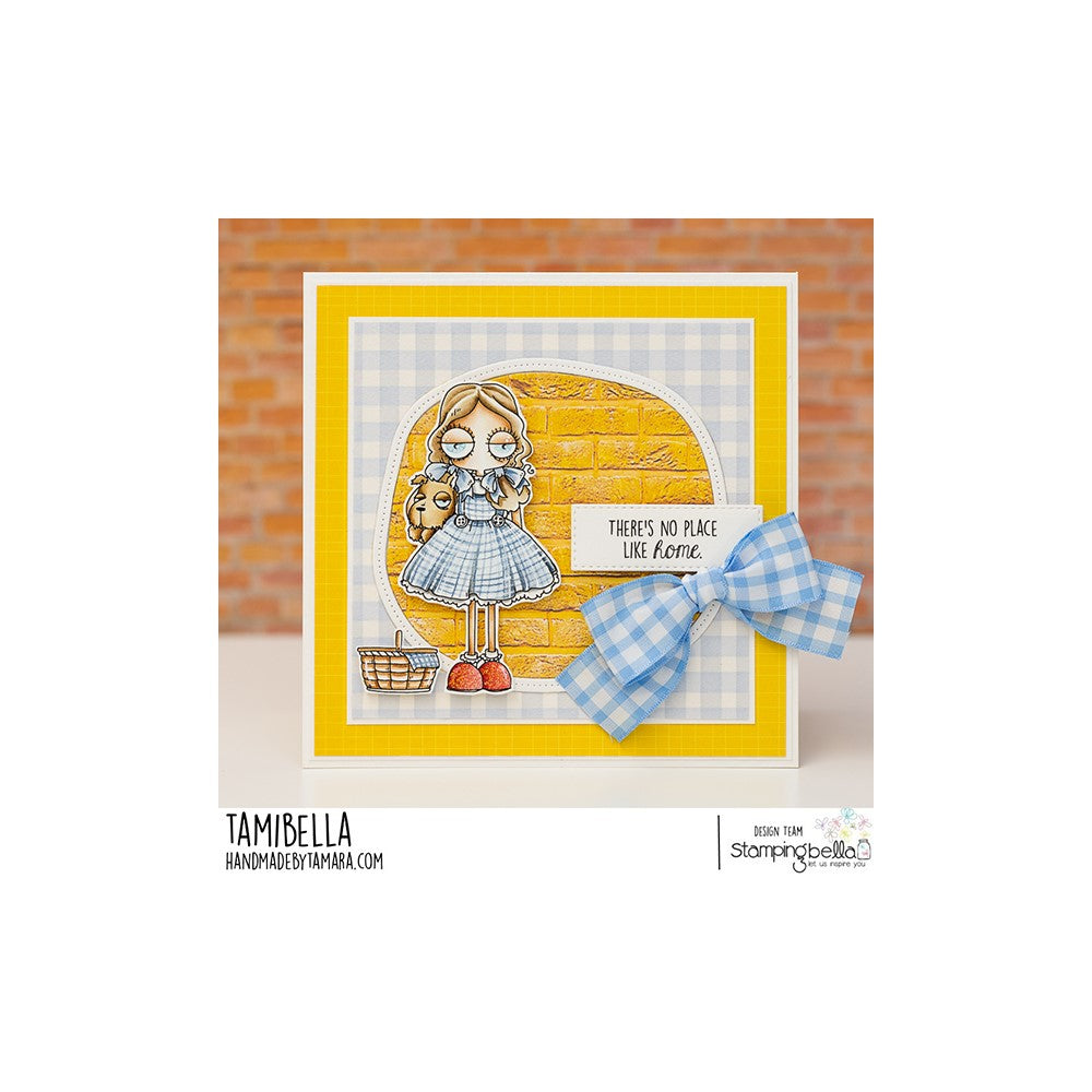 Stamping Bella Oddball Oz Dorothy and Toto Cling Stamps eb1227 gingham