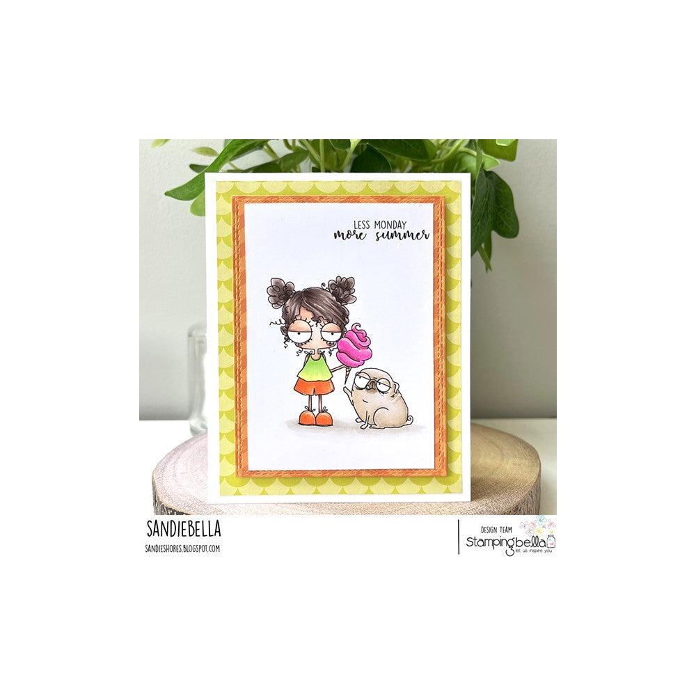 Stamping Bella Mini Oddball Cotton Candy and Pug Cling Stamps eb1219 summer