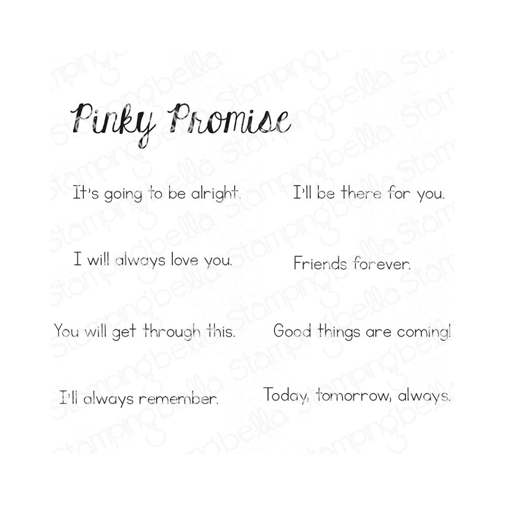 Stamping Bella Pinky Promise Sentiment Set Cling Stamps eb1235
