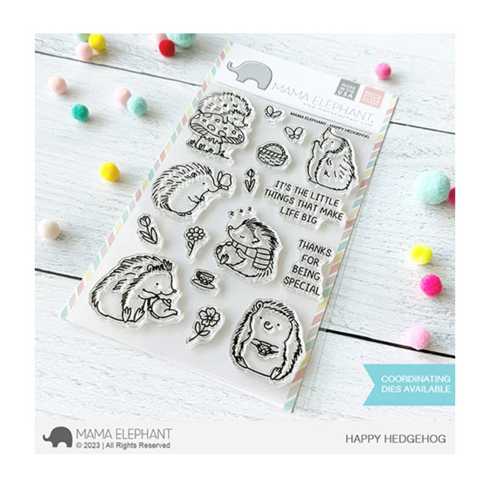 Mama Elephant Happy Hedgehog Clear Stamps