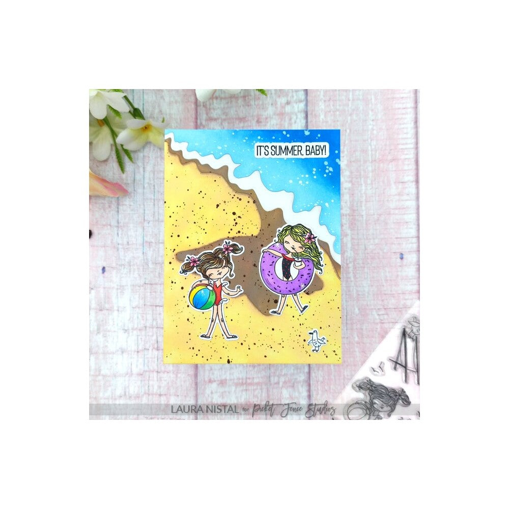 Picket Fence Studios Summer Beach Friends Dear Clear Stamps d114 summer