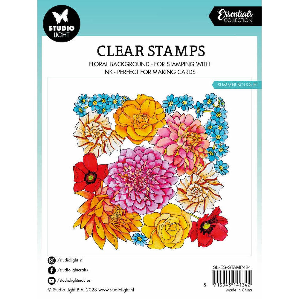 Studio Light Summer Bouquet Clear Stamp slesstamp424 blooms details