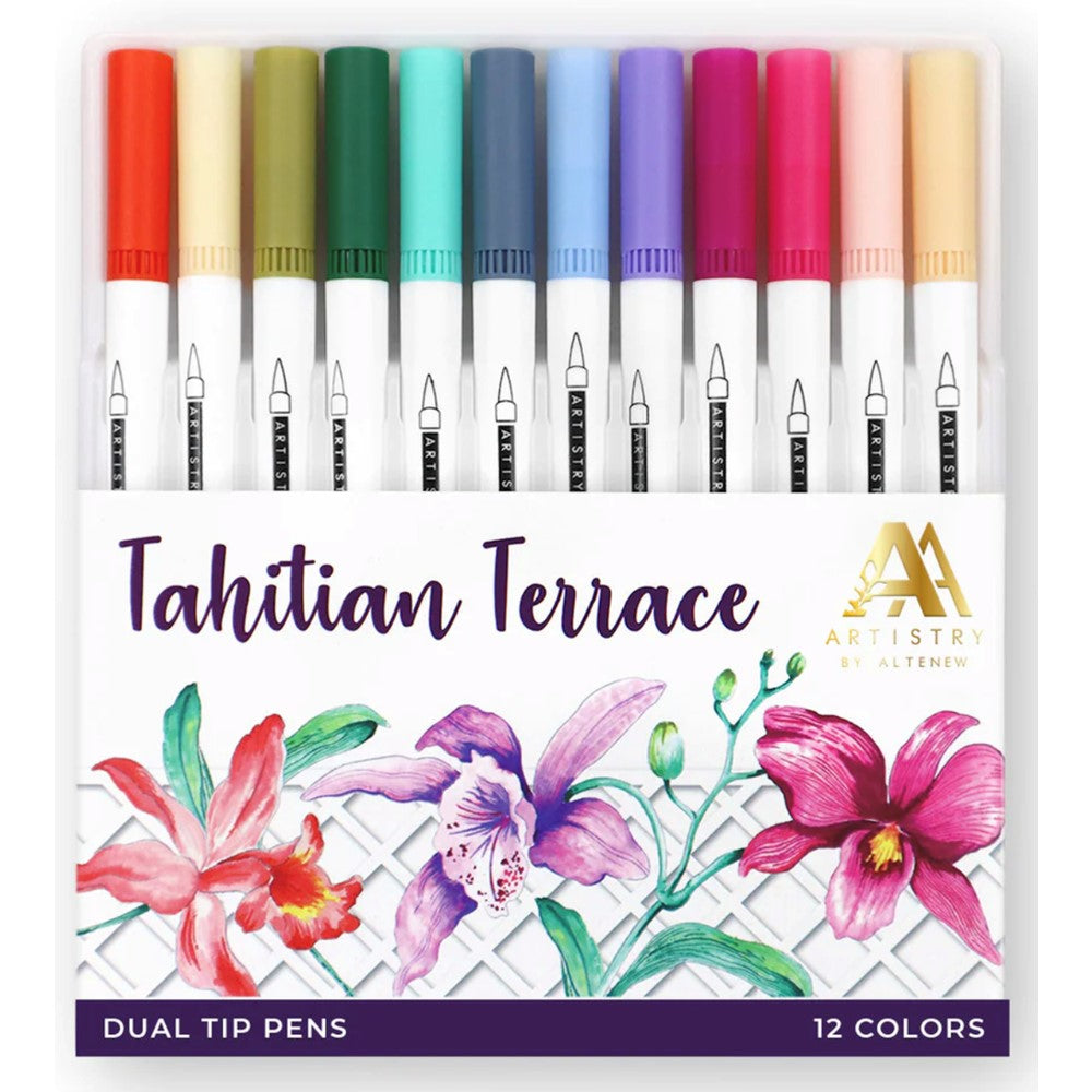 PuTwo Dual Brush Pens in 12 Colors Brush Markers Paint Markers Paint Pens  Watercolor Paint Calligraphy Pens Watercolor Markers for Adults Coloring
