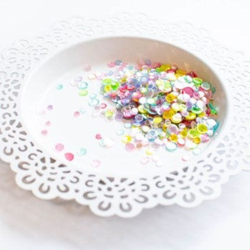 Pretty Pink Posh Rainbow Shimmer Confetti close detail