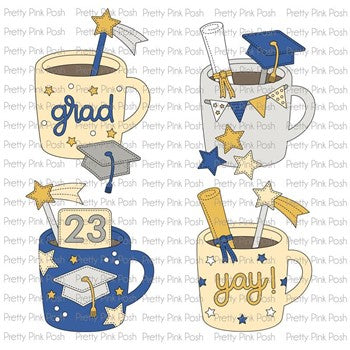 Pretty Pink Posh Graduation Mug Additions Dies decoration detail