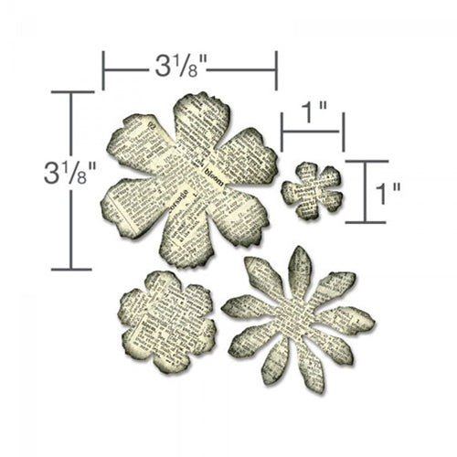 Simon Says Stamp! Tim Holtz Sizzix Die TATTERED FLORALS Bigz Flower Alterations 656640