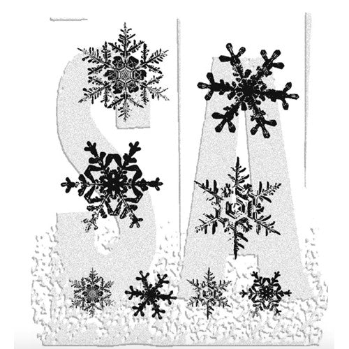 Simon Says Stamp! Tim Holtz Cling Rubber Stamps GRUNGE FLAKES cms098 Snowflakes