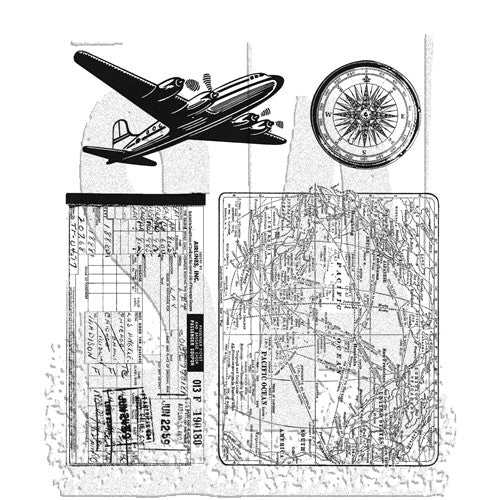 Simon Says Stamp! Tim Holtz Cling Rubber Stamps AIR TRAVEL CMS102