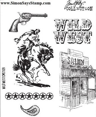 Simon Says Stamp! Tim Holtz Cling Rubber Stamps WILD WEST CMS109