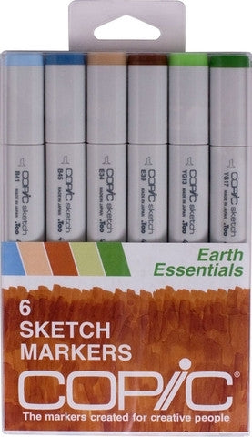  Copic Sketch, Alcohol-based Markers, 6pc Set, Secondary Tones