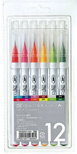 Simon Says Stamp! Zig CLEAN COLOR 12 set Real Brush RB-6000AT