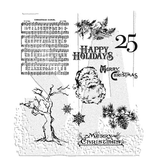 Simon Says Stamp! Tim Holtz Cling Rubber Stamps MINI HOLIDAYS 3 THREE CMS114