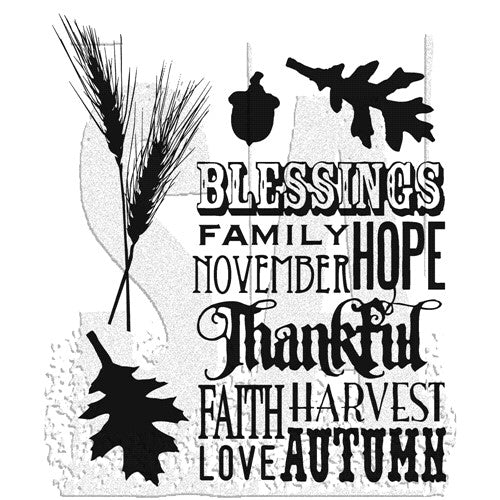 Simon Says Stamp! Tim Holtz Cling Rubber Stamps THANKFUL SILHOUETTES CMS116