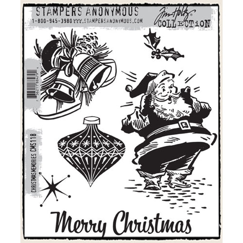 Simon Says Stamp! Tim Holtz Cling Rubber Stamps CHRISTMAS MEMORIES CMS118