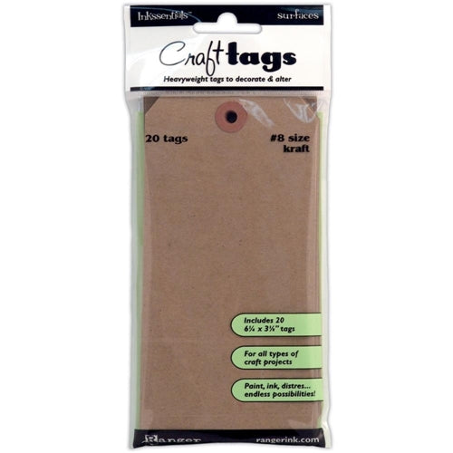 Simon Says Stamp! Ranger KRAFT TAGS Inkssentials Surfaces 6.25 X 3.125 ISC31864