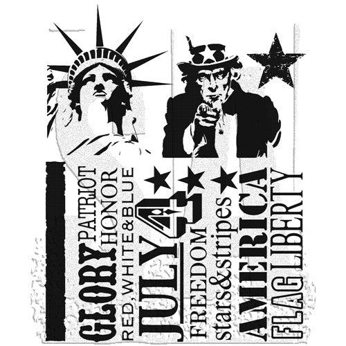Simon Says Stamp! Tim Holtz Cling Rubber Stamps AMERICANA SILHOUETTES cms122