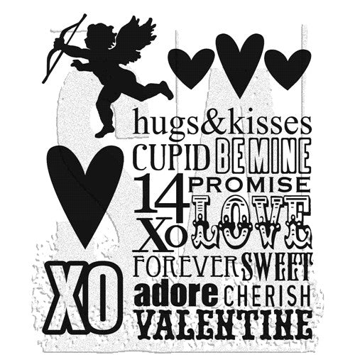 Simon Says Stamp! Tim Holtz Cling Rubber Stamps VALENTINE SILHOUETTES cms121