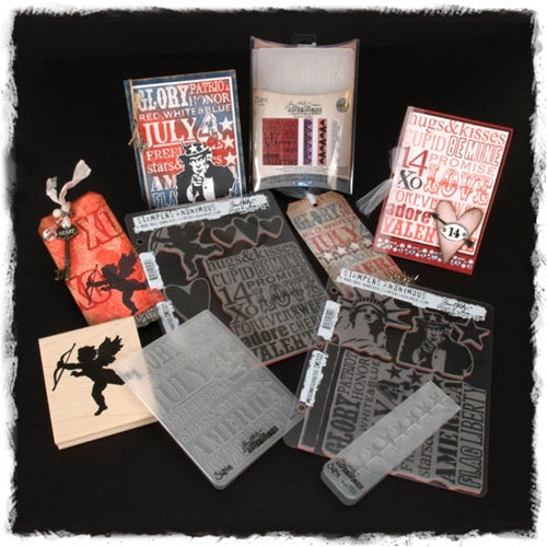 Simon Says Stamp! Tim Holtz Cling Rubber Stamps VALENTINE SILHOUETTES cms121